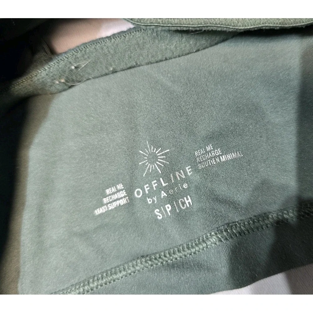 Offline By Aerie Real Least Support Sports‎ Bra Olive Green Small Wireless